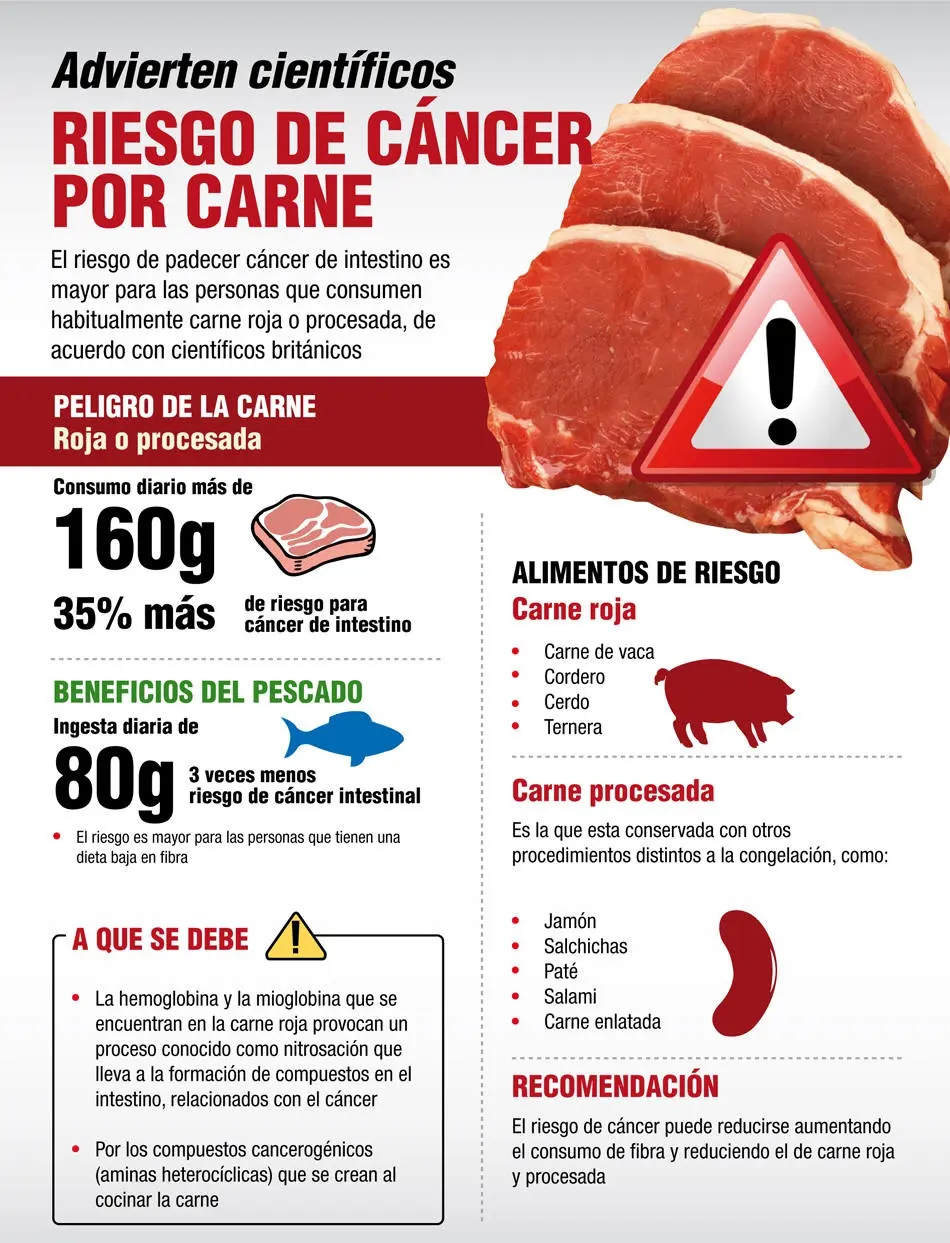 carne procesada cancerigena - Cuántos casos de cáncer anuales pueden atribuirse al consumo de carne procesada y carne roja